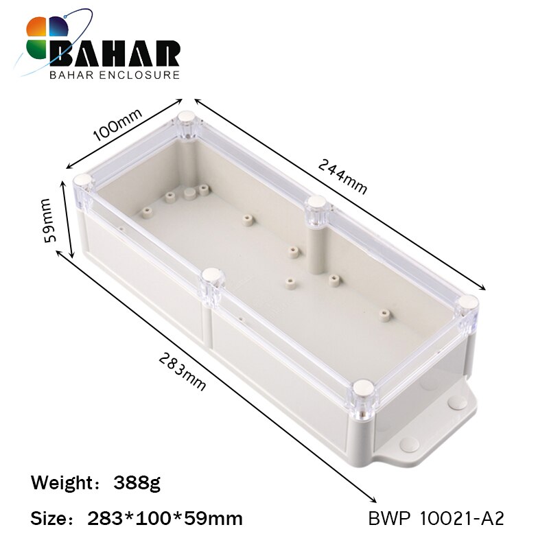 Wall mounting IP68 waterproof junction box plastic box electronics diy abs plastic enclosure electronic project box 283*100*59mm