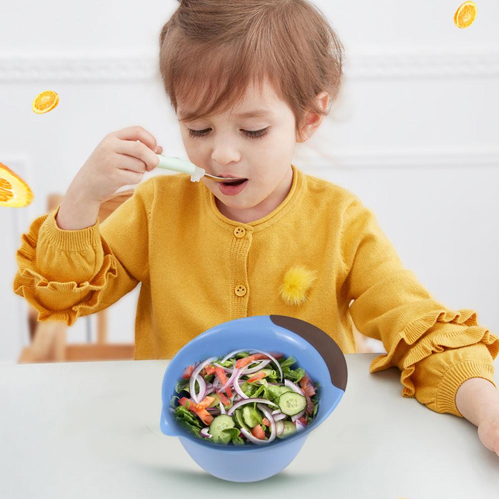3 unids/set cuencos de mezcla de plástico portátil reutilizables cuencos de plástico lavable BPA tazón de Cereal libre ensalada fruta postre bol de aperitivos