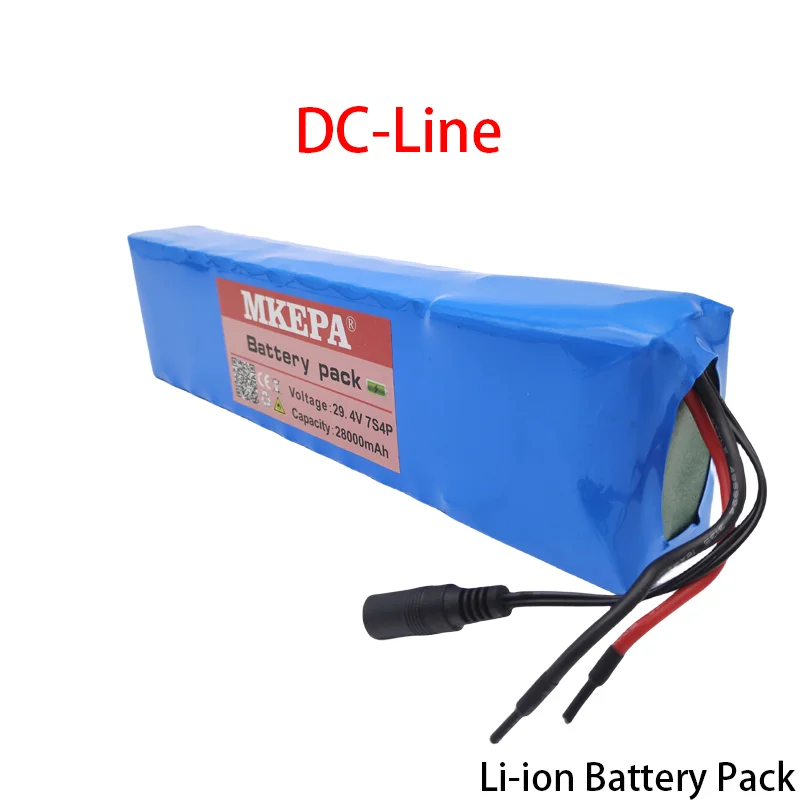 24V 7S4P 18650 28Ah Rechargeable Lithium Ion Battery Pack 29.4V for Batteries+29.4V Charger: Red