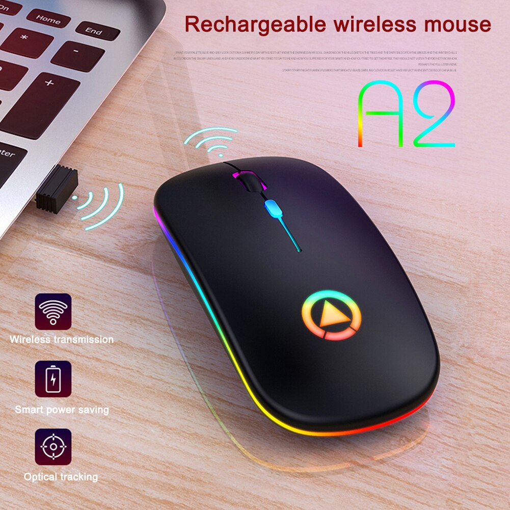 Wireless Bluetooth Mouse Computer Mice Gaming Silent Rechargeable Ergonomic Mause With LED Backlit USB Mice For PC Laptop