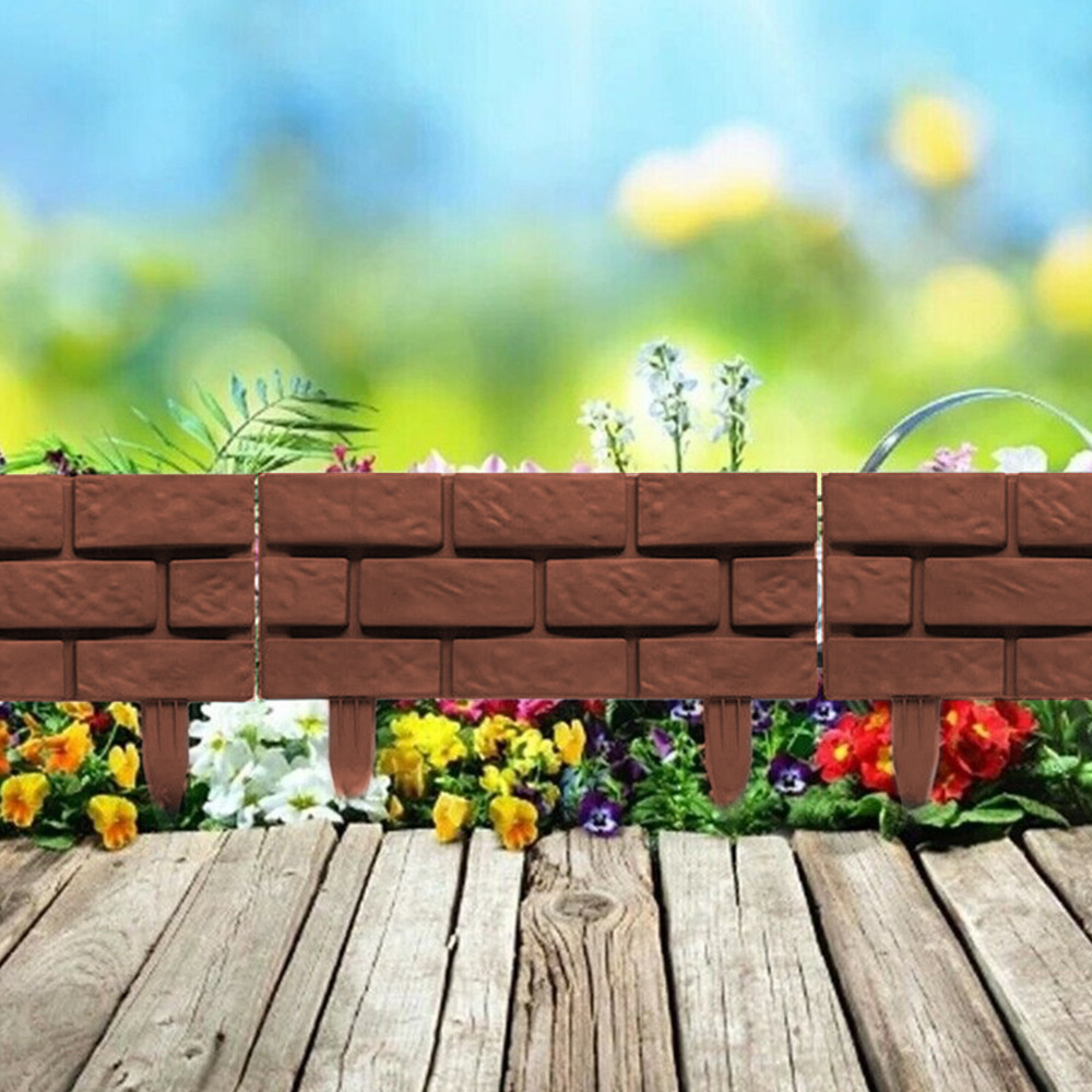 1-8 pçs imitação de pedra cerca de plástico jardim cerca borda jardim afiação diy decorativo flor grama ao ar livre paisagem borda