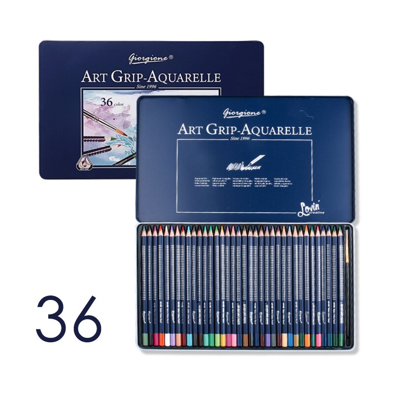 12/24/36/48/72 colors Water-soluble color pencil set thick triangle log drawing children Artist Paint Sketching Art Supplies: 36colors