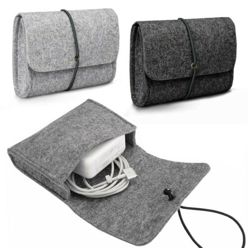 Filtærmet pose pose til oplader / mus strømadapter sag blød taske opbevaring til mac macbook air pro nethinde