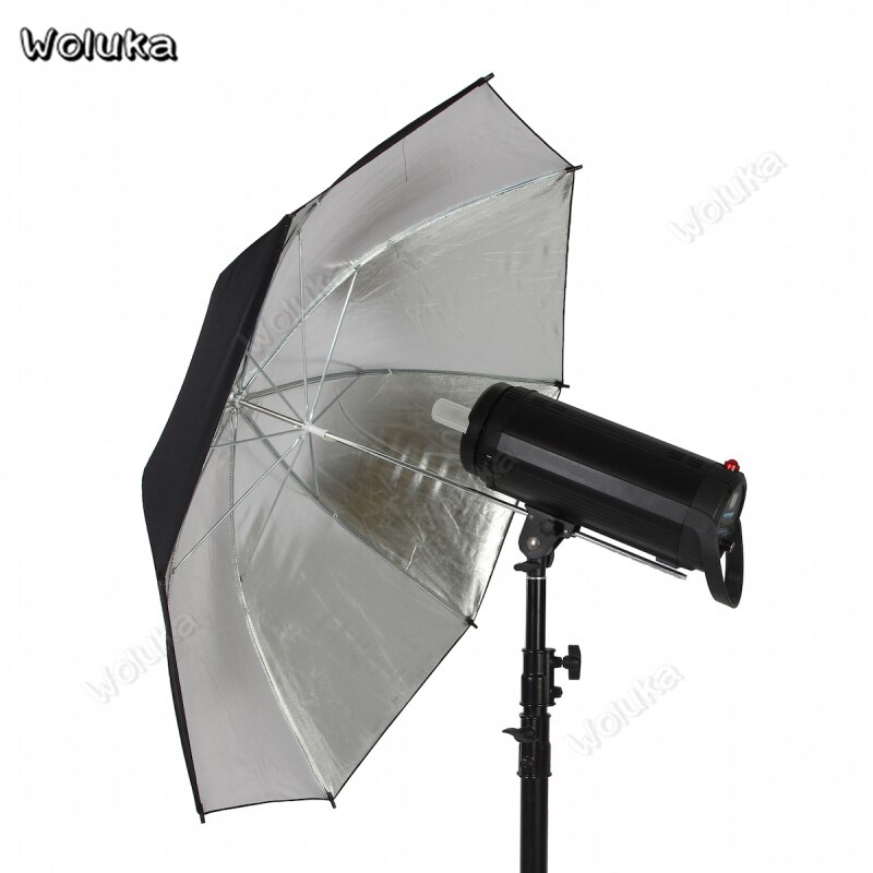 Sort sølv reflekterende paraply flash 100cm parapluie foto paraply fotografering umberella studieudstyr 40 tommer  cd50 t10