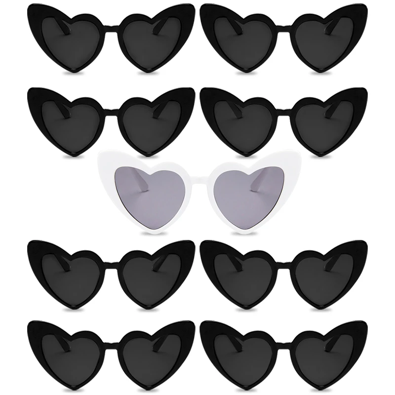 Lunettes de soleil en forme de cœur pour enterrement de vie de jeune fille, décor de mariage, réception nuptiale, fournitures de poule, lunettes pour future mariée et demoiselle d'honneur