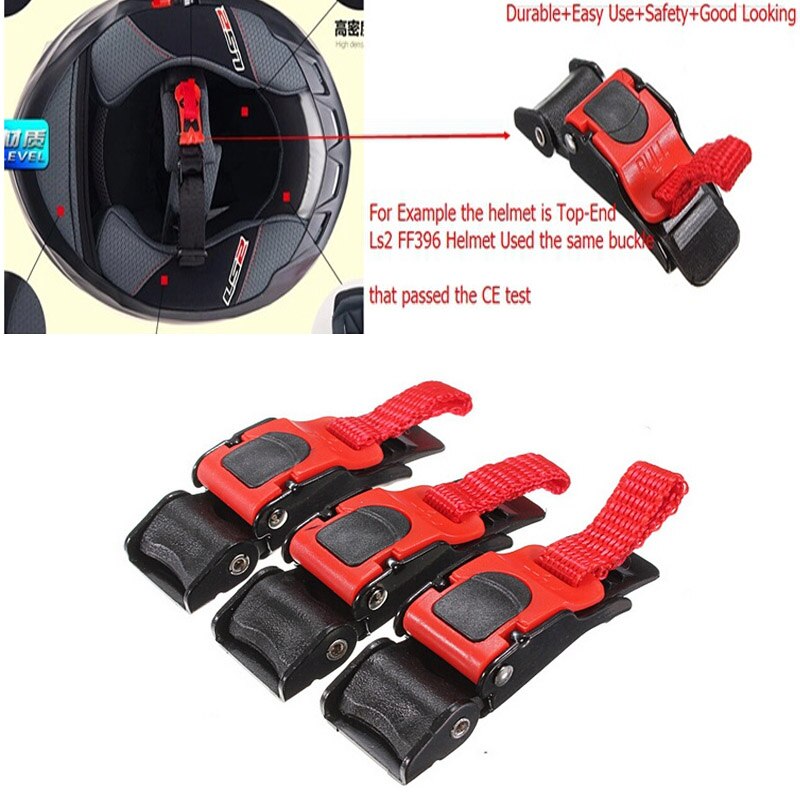 Plastic Motorcycle Helmet Speed Clip Chin Strap Quick Release Pull Buckle Black + Red Motorcycle Helmet Lock