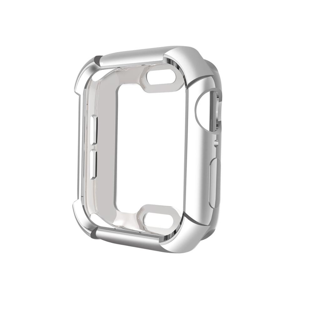 Funda para reloj Apple Watch 5/4 40mm 44mm protección completa a prueba de caídas fundas de TPU para iWatch Series 5 4 42mm 38mm: SILVER / 44MM