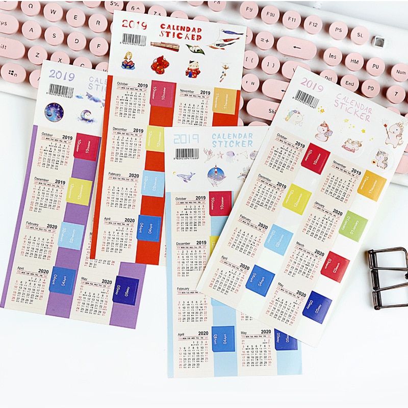 2 Stks/pak Creatieve Jaar Mini Kalender Briefpapier Decoratieve Index Stickers Kalender Sticker