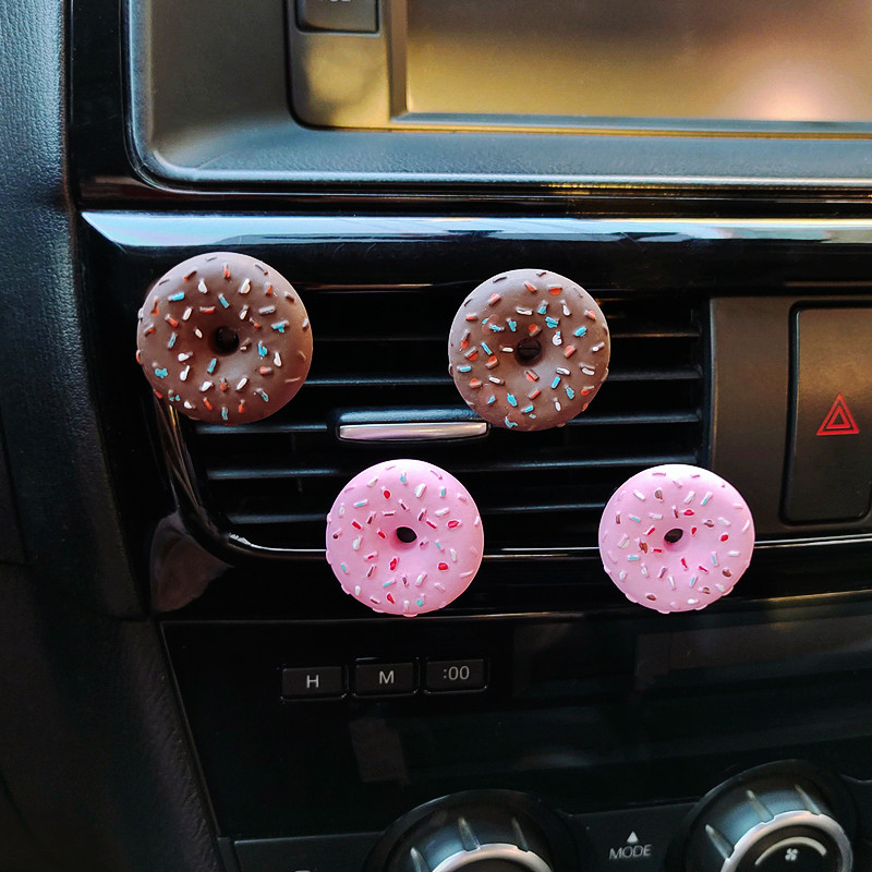 Mini Donuts, modèle de voiture, désodorisant d&#39;air, Simulation de Donuts, accessoires de voiture mignons, Clip d&#39;aromathérapie d&#39;intérieur pour femme