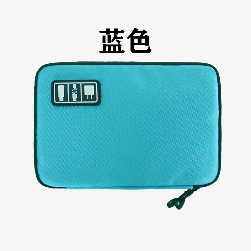 Sac de rangement de câbles, organisateur électronique numérique étanche, sac de rangement de prise de chargeur de ligne de données USB Portable, organisateur de câbles de voyage: Bleu