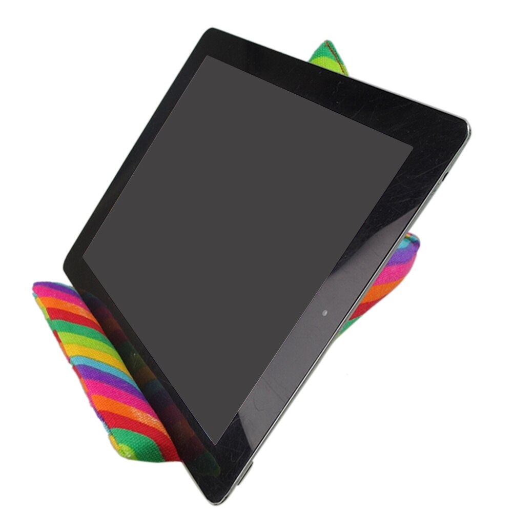 Mobiele telefoon regenboog streep boekensteun ondersteuning kussen universeel thuiskantoor schuim draagbare leescanvas tablet kussenhouder