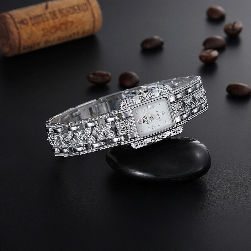 Soxy luxe merkhorloge zilveren armband quartzhorloge dameshorloges dameshorloge lady relogio feminino tme 0022