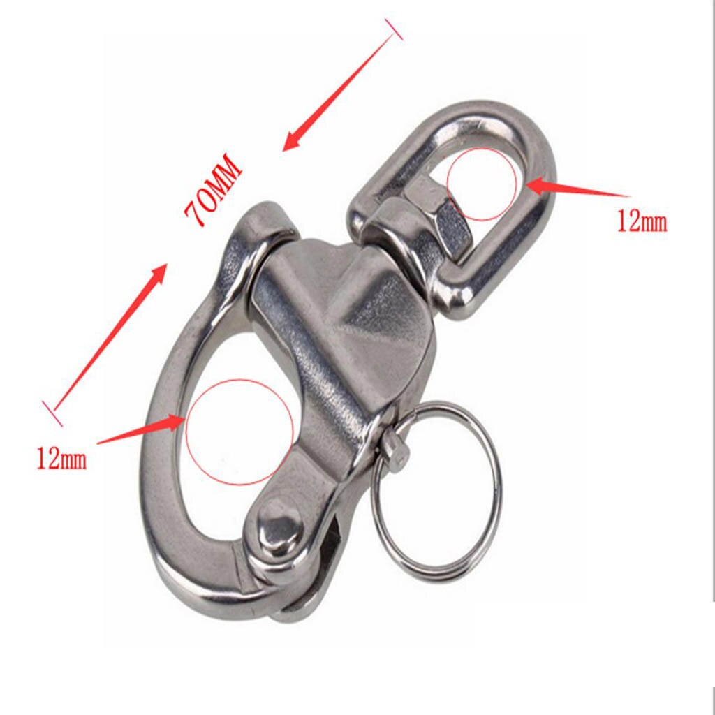 70mm Stainless Steel Quick Release Swivel Shackle Marine Boat Anchor Chain Eye Shackle Swivel Snap Hook Hardware