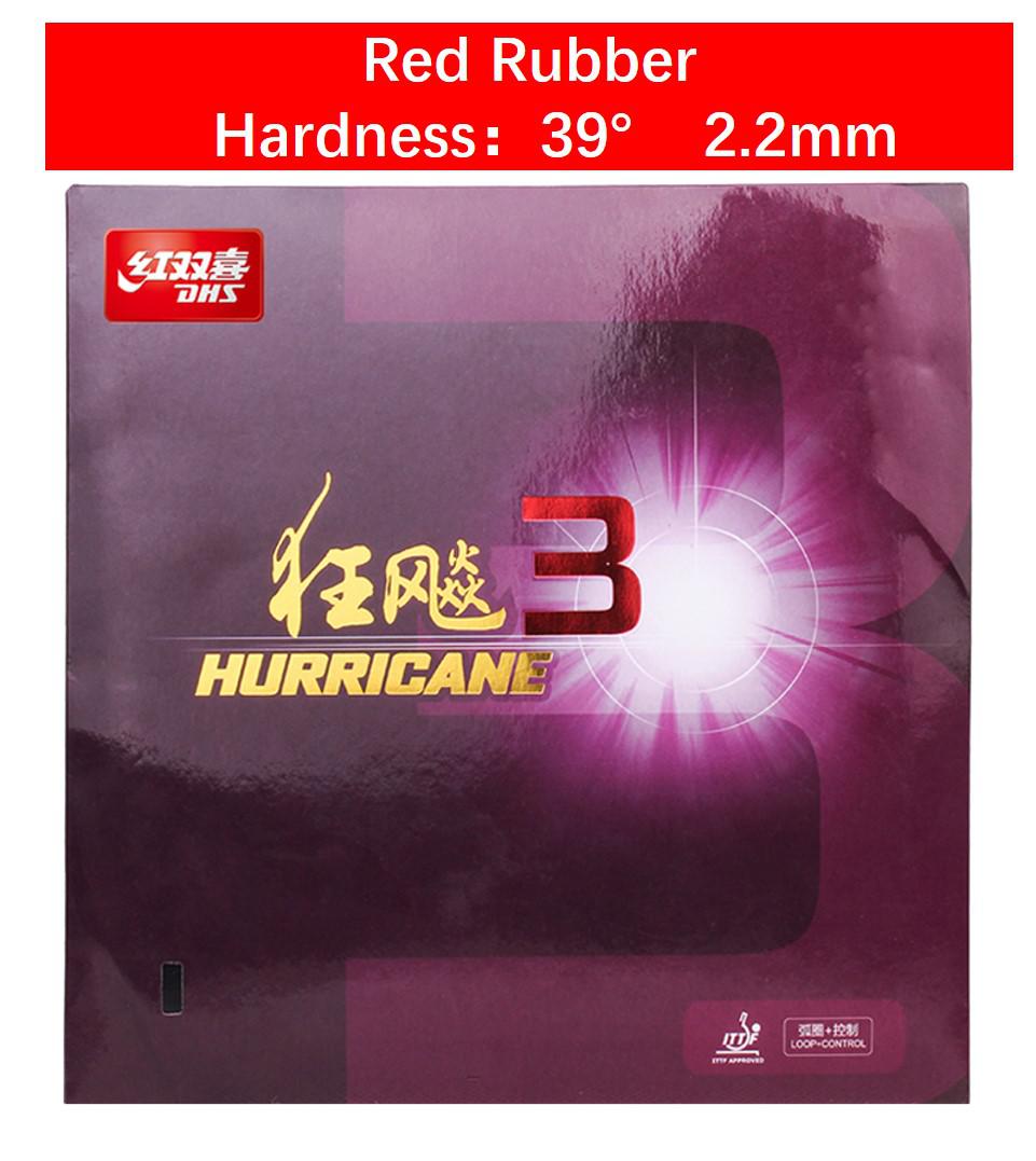 DHS Hurricane 3 Hurricane3 Pips In Table Tennis Rubber With Sponge Ping Pong Rubber Tenis De Mesa with ball: 1 pcs red H39 2.2