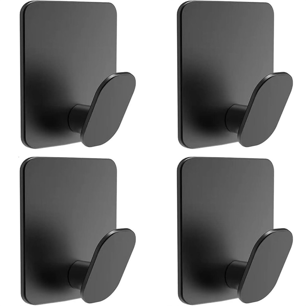 Ganchos adhesivos para toallas de pared, ganchos de pared resistentes para colgar ropa, sombreros, baño, cocina, gancho para colgar de acero inoxidable 304: Plata