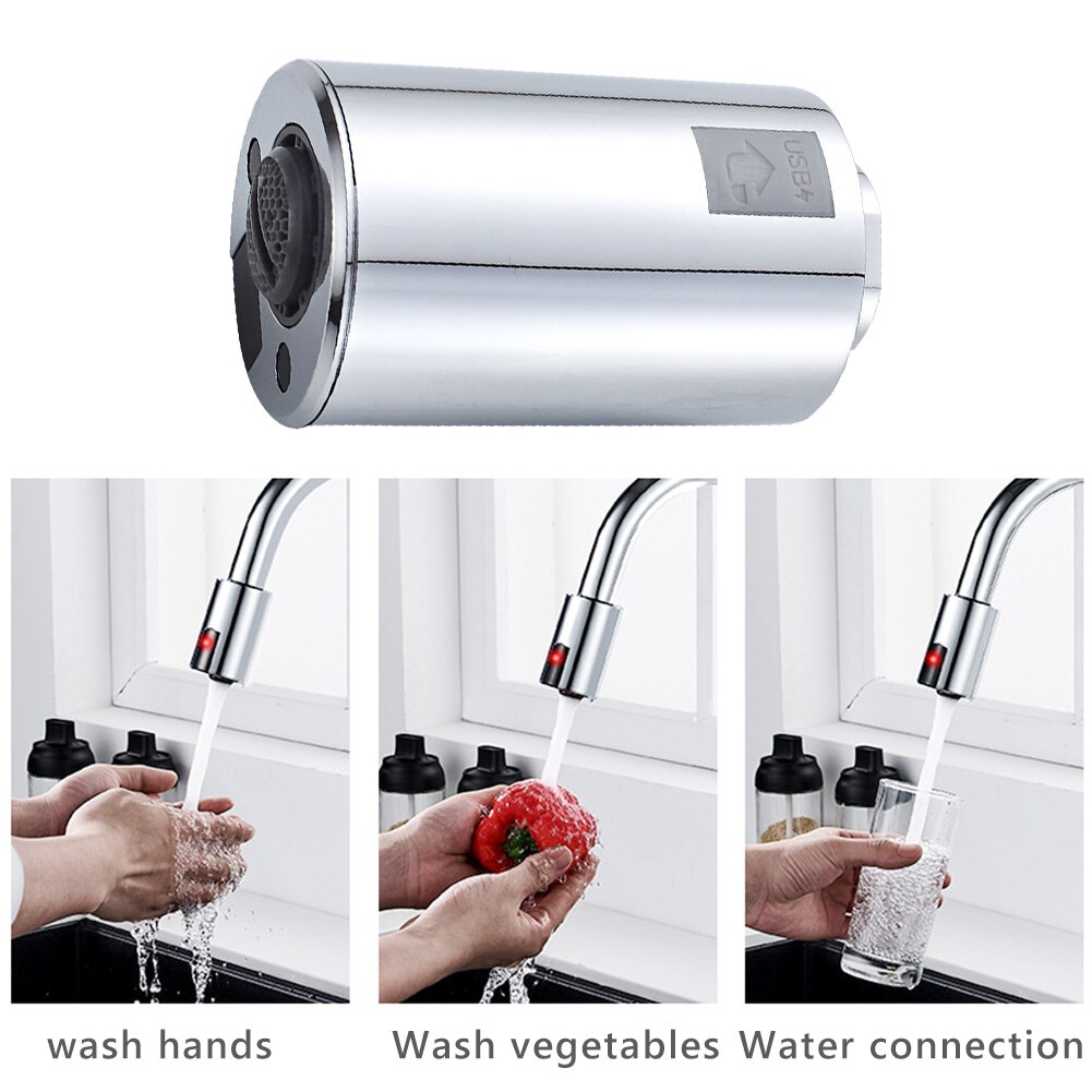 Automatic Water Saving Sensor Faucet Smart Infrared Sensor Inductive Anti-Overflow Nozzle for Kitchen Bathroom