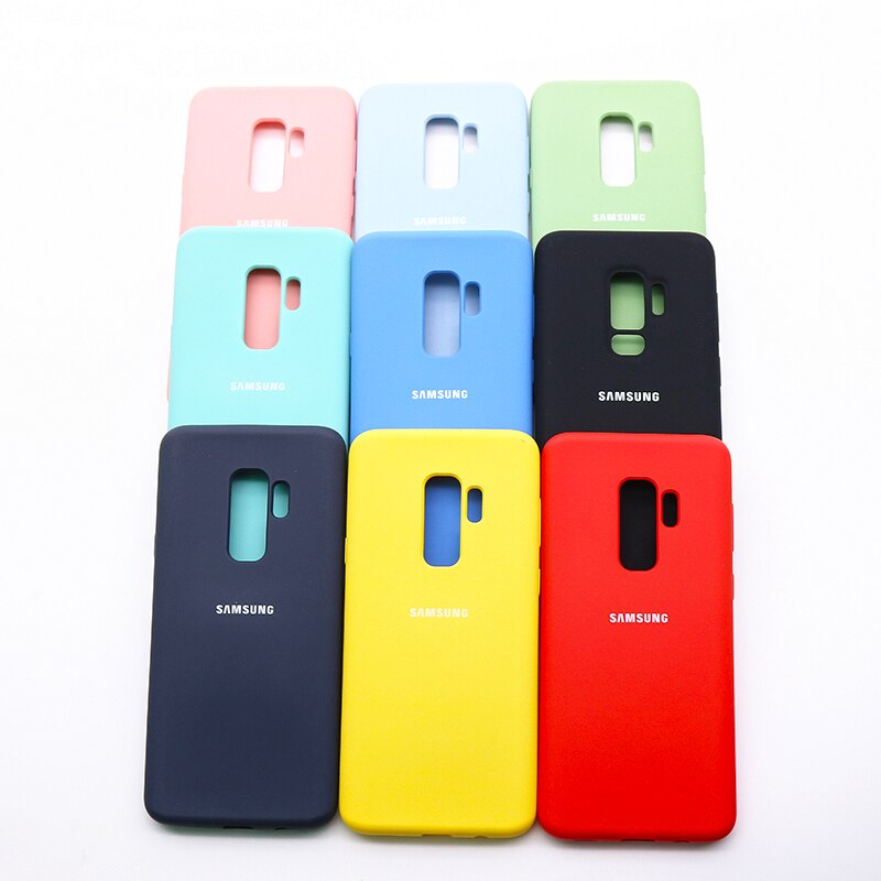 Funda de silicona líquida Original para Samsung Galaxy S9/S9 Plus, cubierta trasera de silicona blanda oficial para Samsung Galaxy S9/S9 Plus