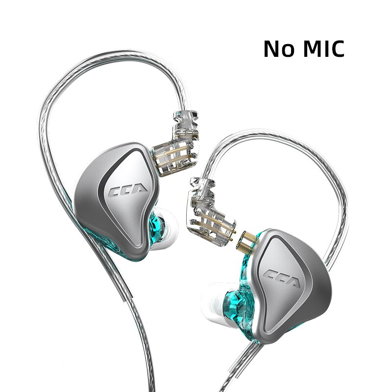 Cca nra hifi-in-ear-kopfhörer mit elektrostatischem und dynamischem treiber, kabelgebundenem headset und geräuschunterdrückung, cca  c12 zsn pro: Cyan ohne mikrofon