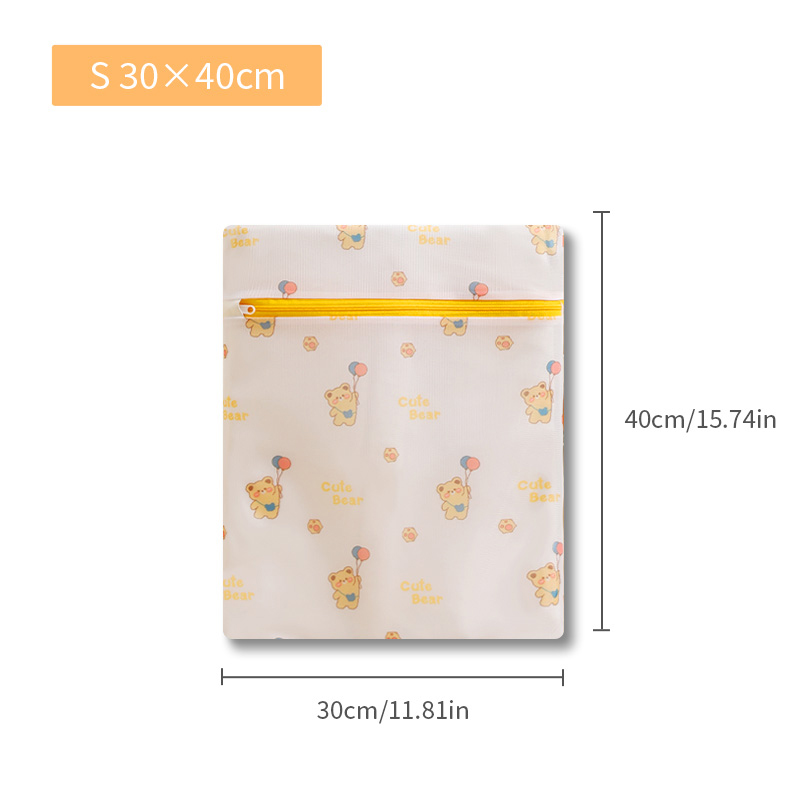 Print Cartoon Beer Waszak Badkamer Kleding Opslag Waszak Voor Wasmachine Anti-Vervorming Kleding Organizer Zes Grootte: Brons