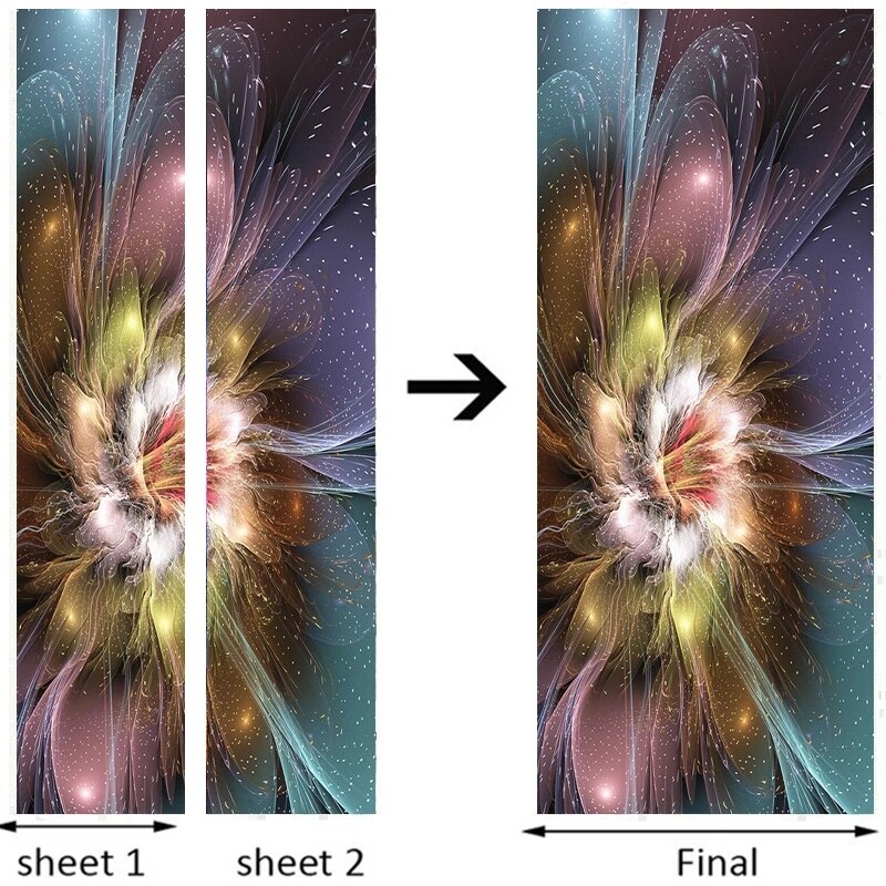 Moderne Abstracte Kunst Bloemen Behang 3D Deur Sticker Woonkamer Slaapkamer Creatieve Diy Thuis Stickers Pvc Waterdichte Deur Muurschilderingen: 95x215cm