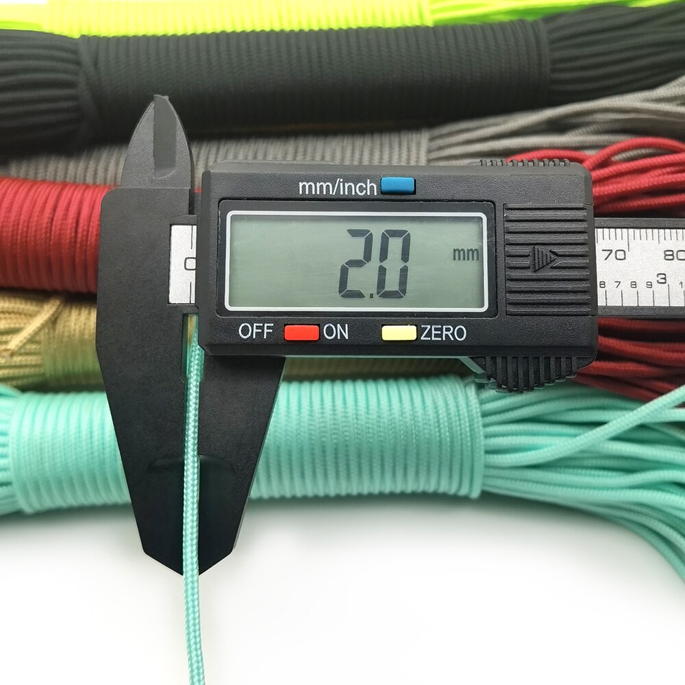 Diameter 2Mm 100Meter Deepred Touw Parachute Cord Koord Touw Klimmen Camping Survival Apparatuur Paracord Armband
