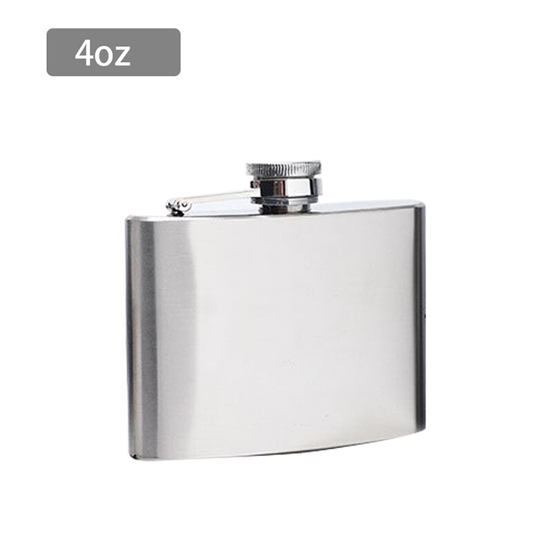 Stainless Steel Hip Flask 4-10 Oz Wine Bottle Portable Hip Flask with Funnel Pocket Alcohol Whiskey Hip Flask Screw Cap: 4oz