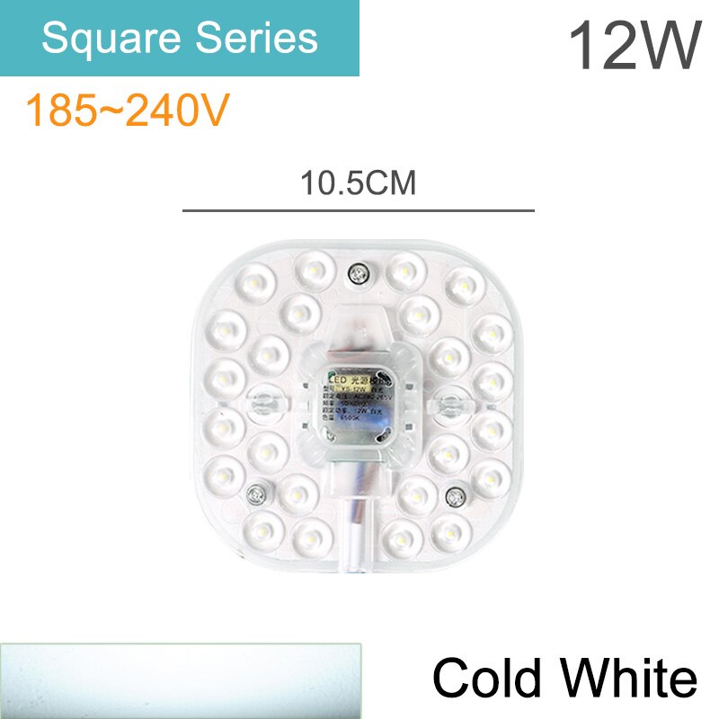 Kaguyahime magnetisk ledet modul lys 12w 16w 20w 24w ledet downlight magnet tilbehør blekksprut tallerken ringe ledet lampe 220v til tak: 12w kvadrat kalde