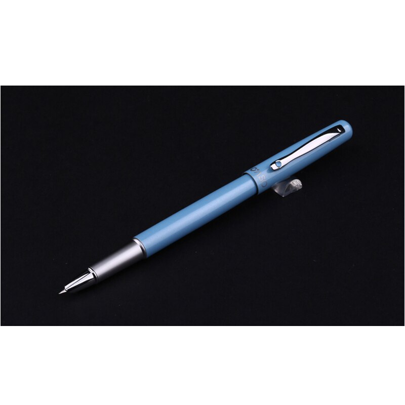 Oaso  s111 metal blæk fyldepen super fin pen spids 0.38mm rød sort blå hvid valgfri til finansiel virksomhed: Blå farve