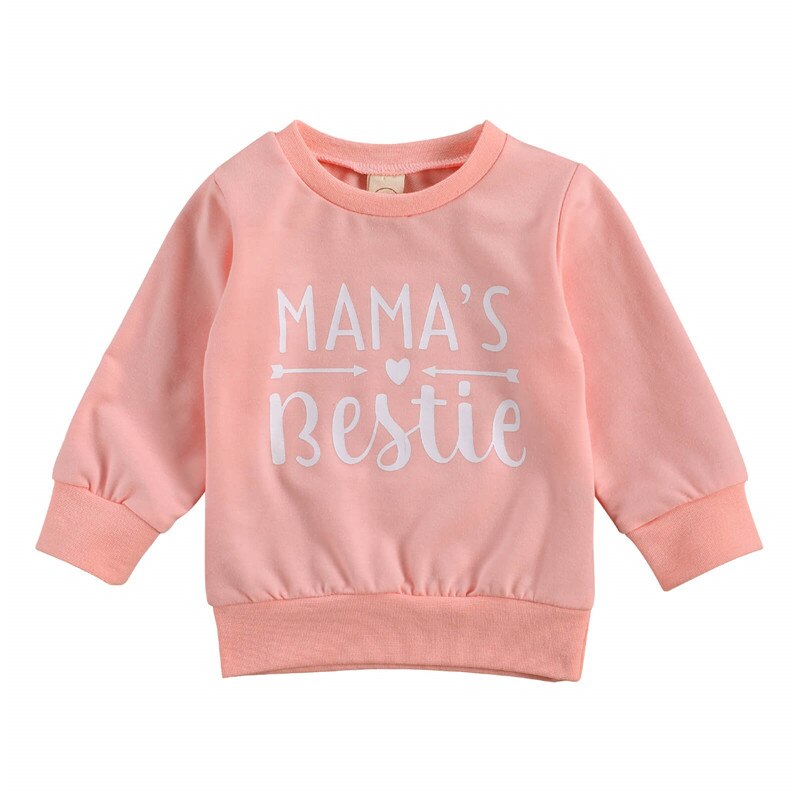 Bébé fille lettre imprimé sweat manches longues col rond pull sweats pour printemps automne et hiver: A / 3T