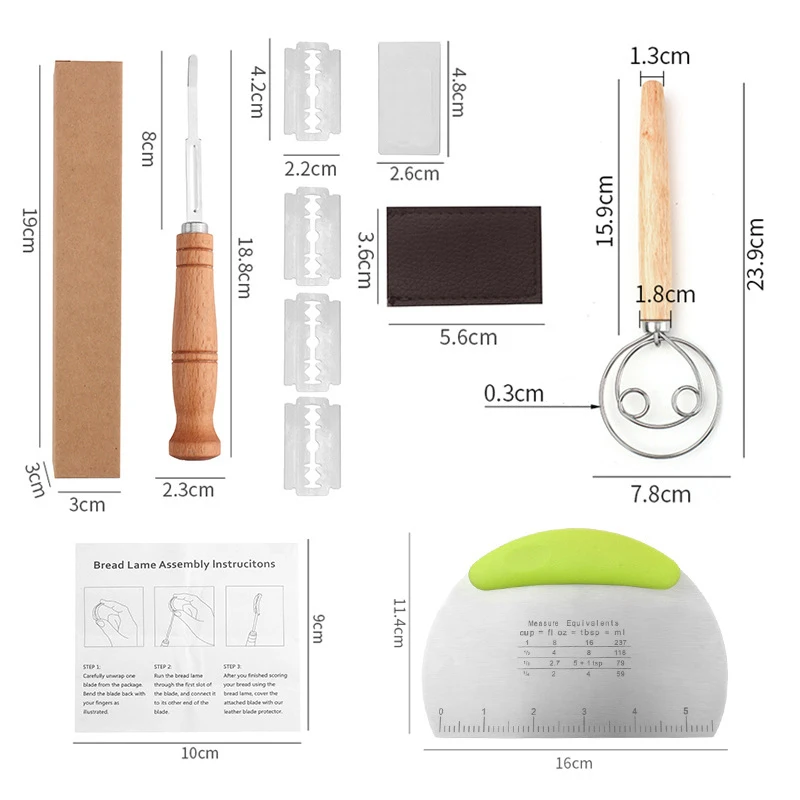Taglierina per il Pannello Strumento per tagliare il Pannello a lievitazione naturale con 5 zoppo per panettiere Coltello per impasto pasta per Pizza Taglierina per frullino Strumento per pasticceria: Arancia