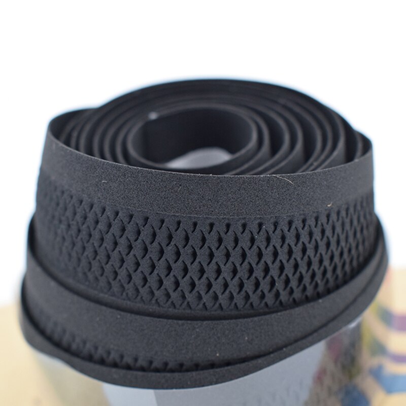 Fita de malha preta para guidão de bicicletas, faixa de couro para guidão de bicicleta de estrada promend, à prova d&#39;água e antiderrapante, material de eva macio, 75g