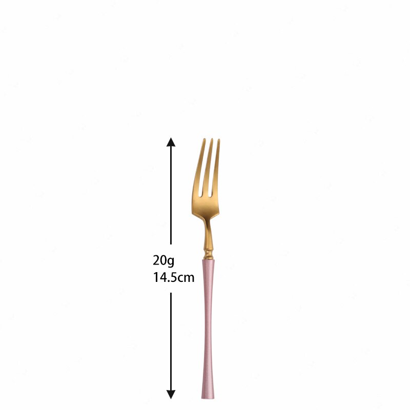 1 Pc Tea Fork Western Style Family Expenses Stainless Steel Small Fruit Fork Dessert Fork for Cake Snack Salad Fork Dinnerware: pink gold