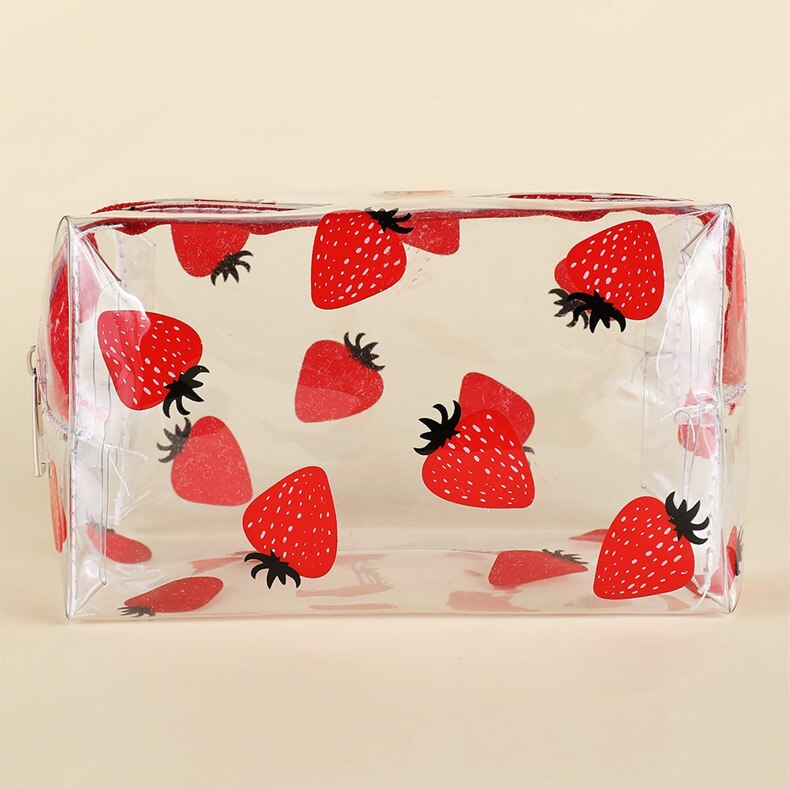 Frauen Wasserdichte Klar Kosmetik Taschen fallen PVC Mädchen Reise Reißverschluss machen-hoch Tasche Beutel Toilettenartikel Pinsel Waschen Organizer: 2