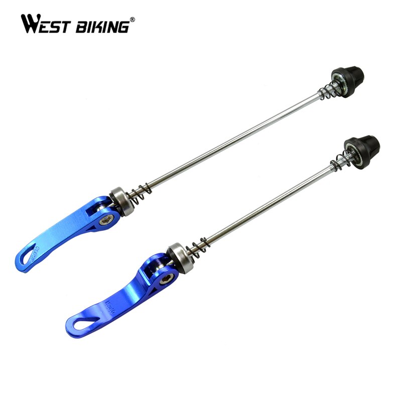WEST FIETSEN qr Snelsluiting Fiets Berg Hub Spies Fiets Bindmiddel Set QR Hubs Snelspanners: Blue