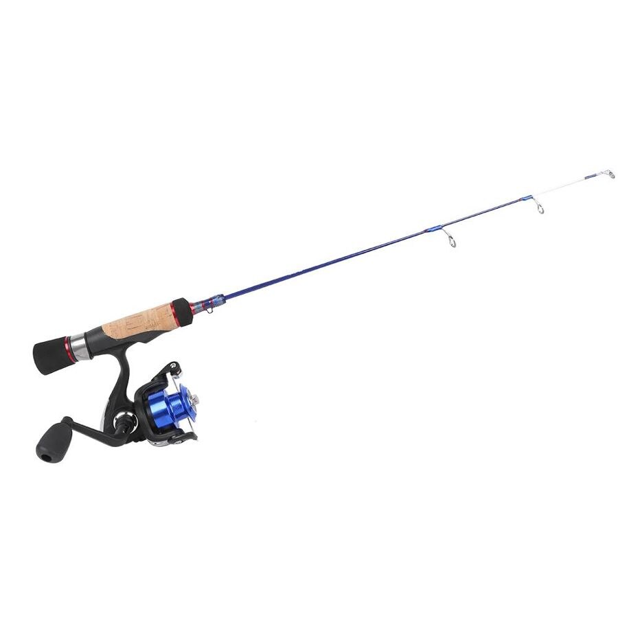 Ice Fishing Rod Combo 55cm Fiberglass Ice Fishing Rod 5 Bearing Spinning Reel Portable Raft Fishing Set