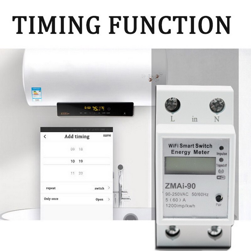 Sonoff  r2, 60-80a energiemeter monitor draadloze wifi-schakelaar met tijdsdeelfunctie afstandsbediening smart home