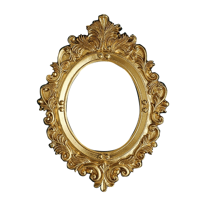 Marco de fotos Retro dorado para decoración del hogar, accesorios de exhibición de joyería para decoración de uñas, Fondo de fotografía para sesión de fotos: Circular