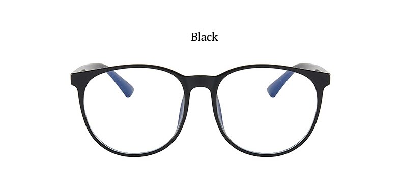 Montura de gafas ópticas transparentes para mujer, lentes ópticas transparentes con montura redonda Estilo Vintage, antiluz azul,: Black