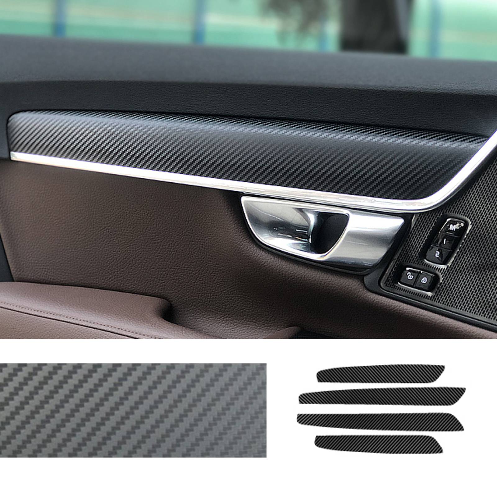 Interieur Center Console Koolstofvezel Molding Sticker Decals Voor Volvo S90
