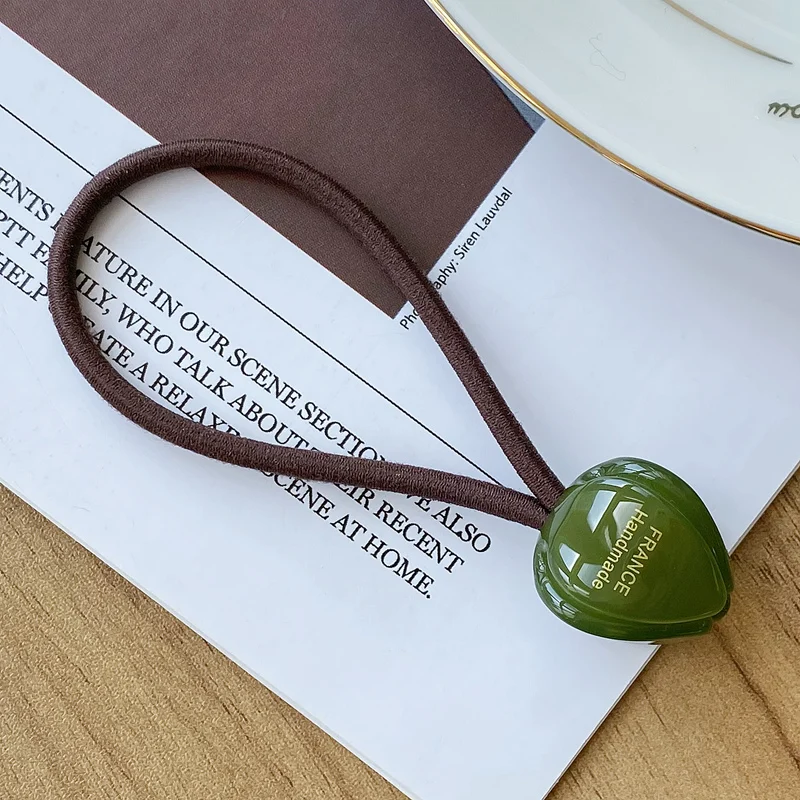 Círculo de pelo de flores coreano, cabeza de capullo de flor, cabeza de bola, cuerda para el pelo de cola de caballo alta, cuerda para el cabello enrollada, accesorio para el cabello de mujer: Verde claro