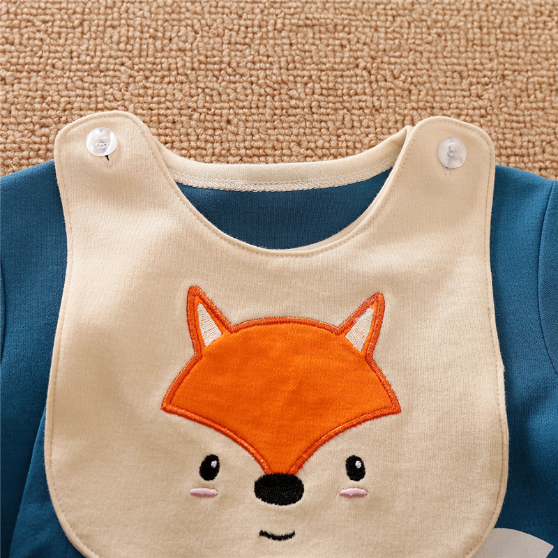 Bunvel Frühling Infant Baby Mädchen Jungen Overall Langarm Strampler Cartoon Fuchs Muster Neugeborenen Kostüm Outfits