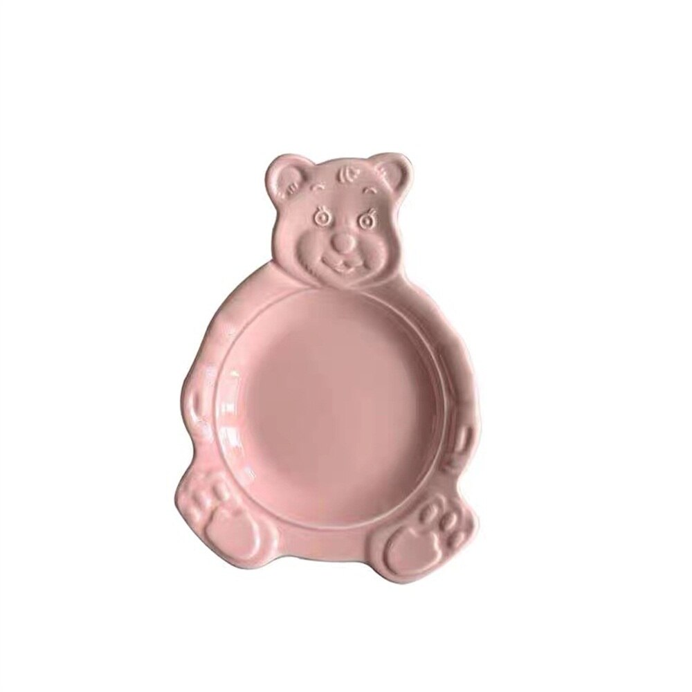 Bol ours de dessin animé mignon bol à céréales pour Dessert assiette en céramique couverts plateau à salade bol à soupe plat plateau de cuisson de gâteaux, vaisselle de cuisine: F