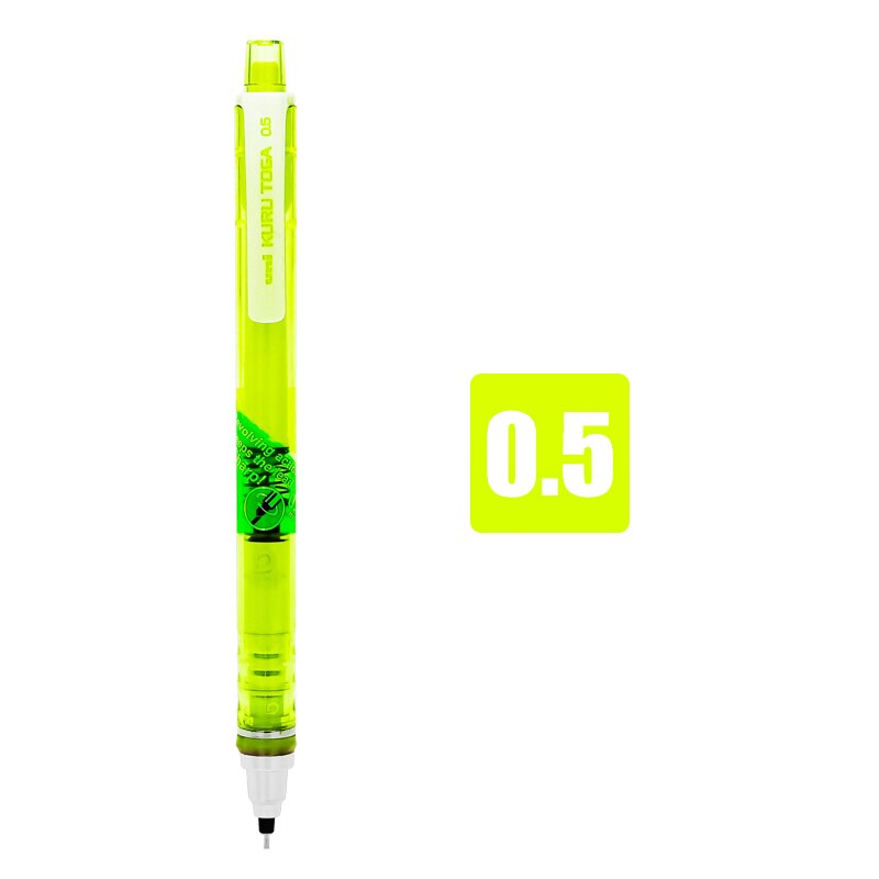 UNI KURU TOGA, lápices mecánicos de 0,5mm, rotación automática, Escuela Japonesa antirroturas, M5-450T de papelería: green