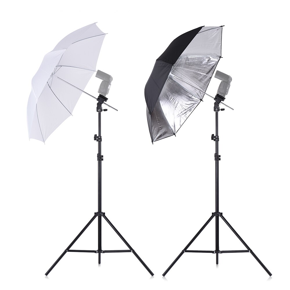 Andoer Kamera Doppel Blitzgerät Schuh Halterung schwenken Weiche Regenschirm Bausatz