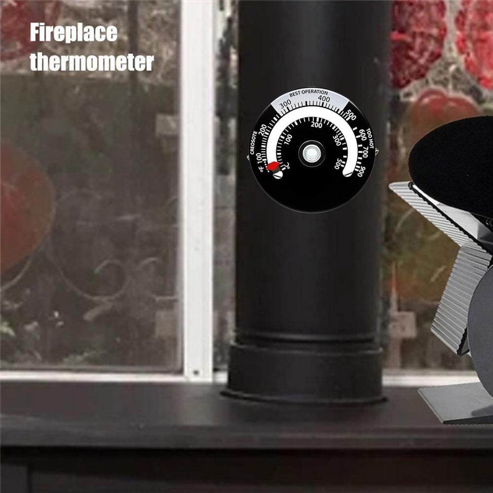 Aluminum Fireplace Thermometer Magnet Food Meat Thermometer Rotary Oven Thermometer Kitchen Household Thermometer