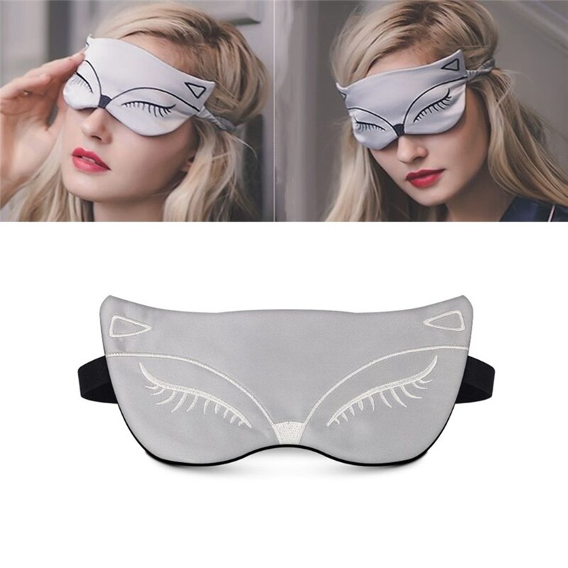 Naturligt siden sömn andningsbar ögonmask räv ögonskugga sömn flerfärgad mask bandage ögon sovmask ögonlapp
