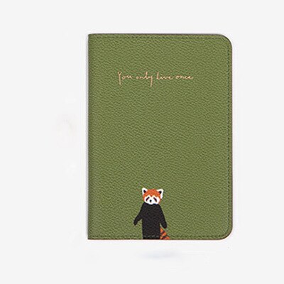 Korea Stijl Mode Cartoon Paspoort Deksel Kaarthouder Reizen Organisatie Paspoorthouder Case Voor Reizen Paspoort Kleine: Green Lesser panda