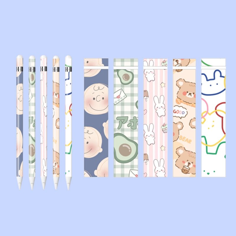 Cute for Apple Pencil Stickers Scratchproof Ultra Thin Stickers Press Stylus Cute Non-Slip Protective Paper-2
