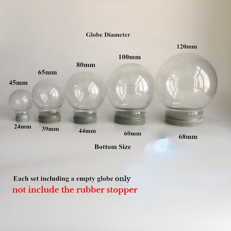 Relatiegeschenk 45/65/80100/120 Mm Diameter Diy Lege Glazen Sneeuwbol (Niet Inbegrepen Rubberen Stop)
