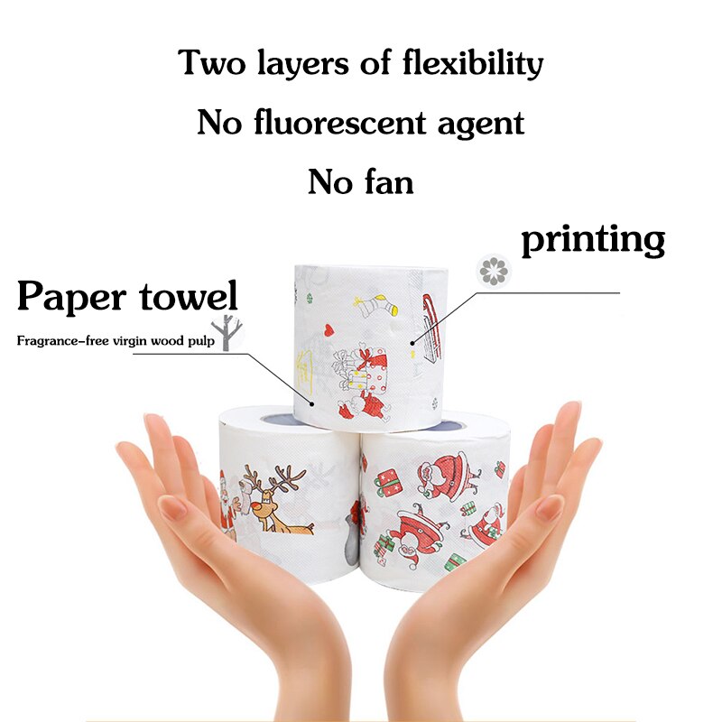 1-6 Stuks Kerst Patroon Serie Roll Papier Kerst Decoraties Prints Leuke Wc Papier Kerst Decoraties Voor Thuis